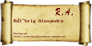 Röhrig Alexandra névjegykártya