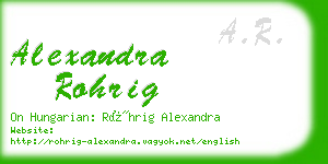 alexandra rohrig business card